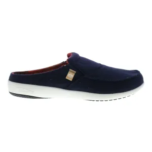 Spenco Siesta Slide Urban Woolie 20064 Womens Blue Canvas Mule Sandals Shoes