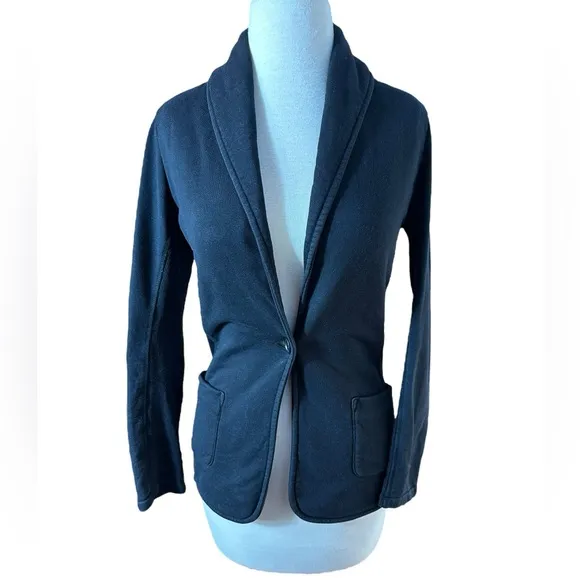Standard James Perse Single Front Closure Cardigan Terry Shawl Knit Blazer