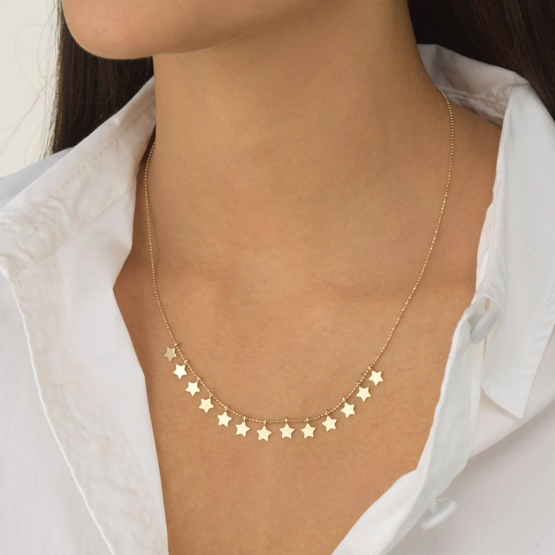 Star Chain Necklace 14K