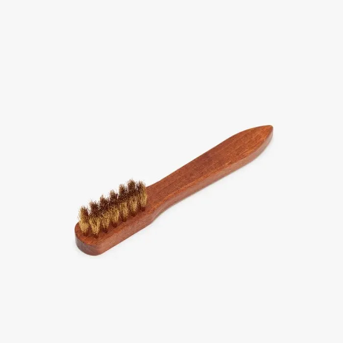 Suede Brass Bristle Brush - Natural
