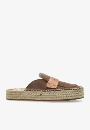 Suede Espadrille Mules