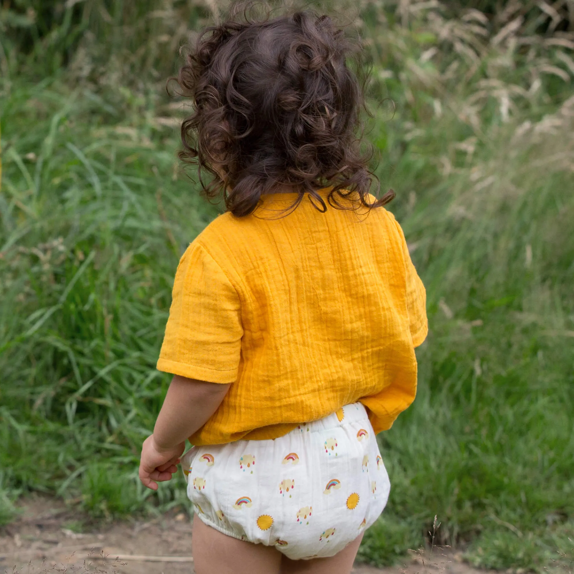 Sunshine & Rainbows Organic Muslin Baby Bloomer Set - 2 Pack