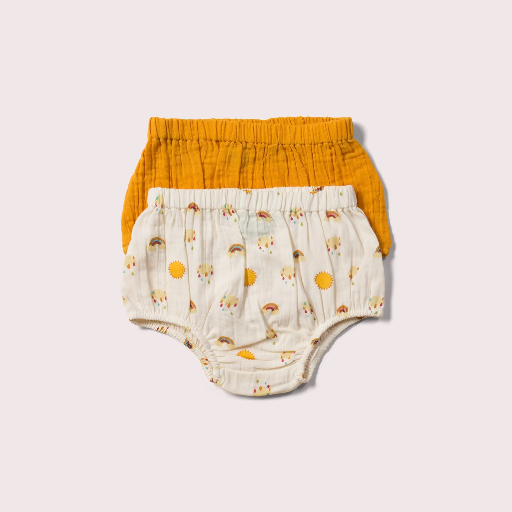 Sunshine & Rainbows Organic Muslin Baby Bloomer Set - 2 Pack