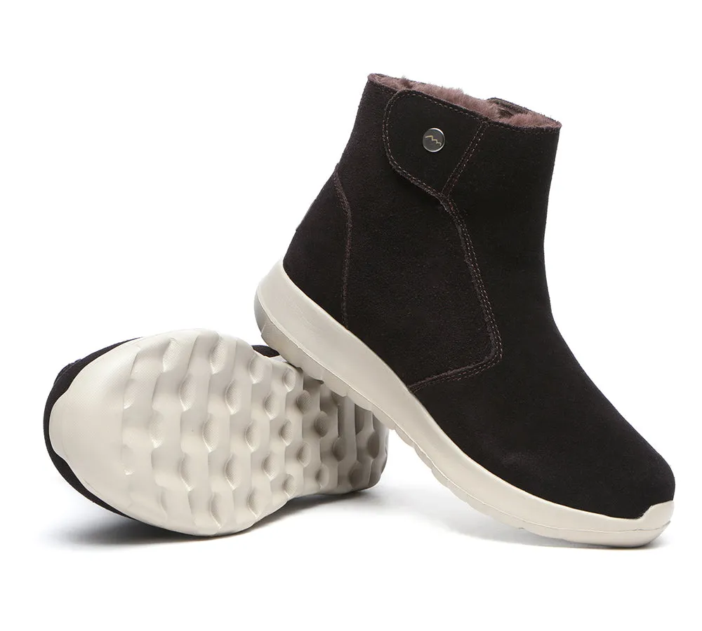 TARRAMARRA® Leather Button Zipper Ankle Boots Women Tyria
