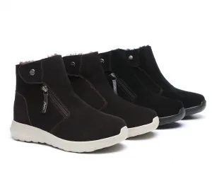 TARRAMARRA® Leather Button Zipper Ankle Boots Women Tyria