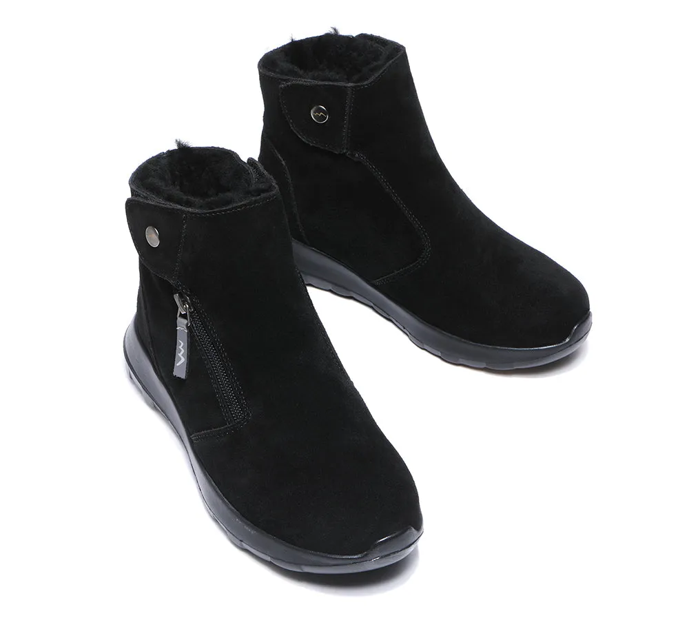 TARRAMARRA® Leather Button Zipper Ankle Boots Women Tyria