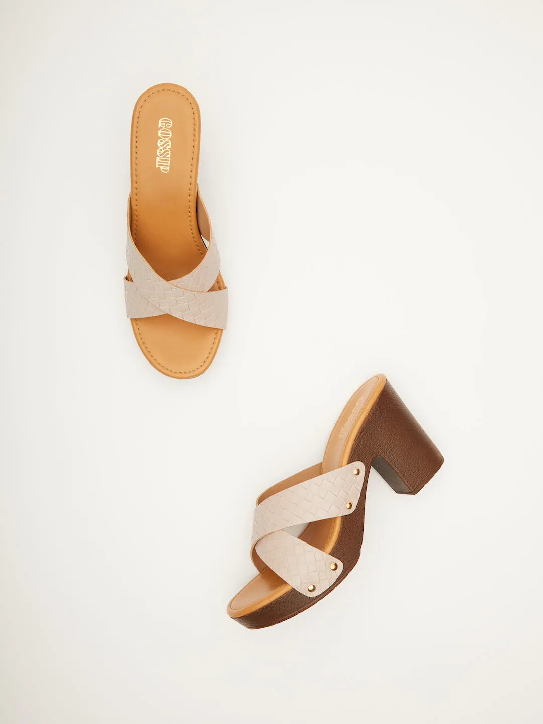 TEXTURE CROSS HEELS