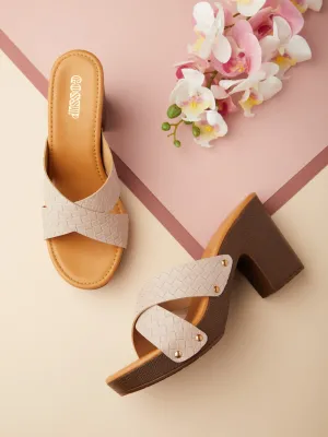 TEXTURE CROSS HEELS