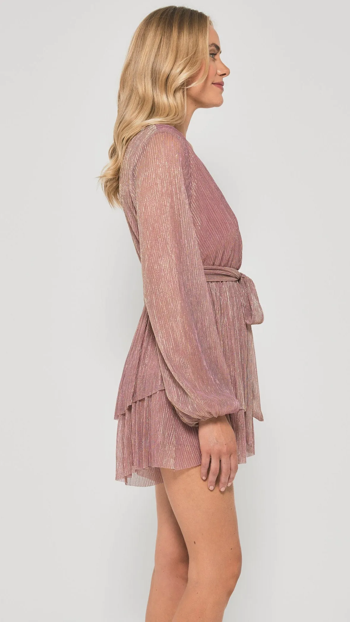 The Golden Glow Plissé Playsuit