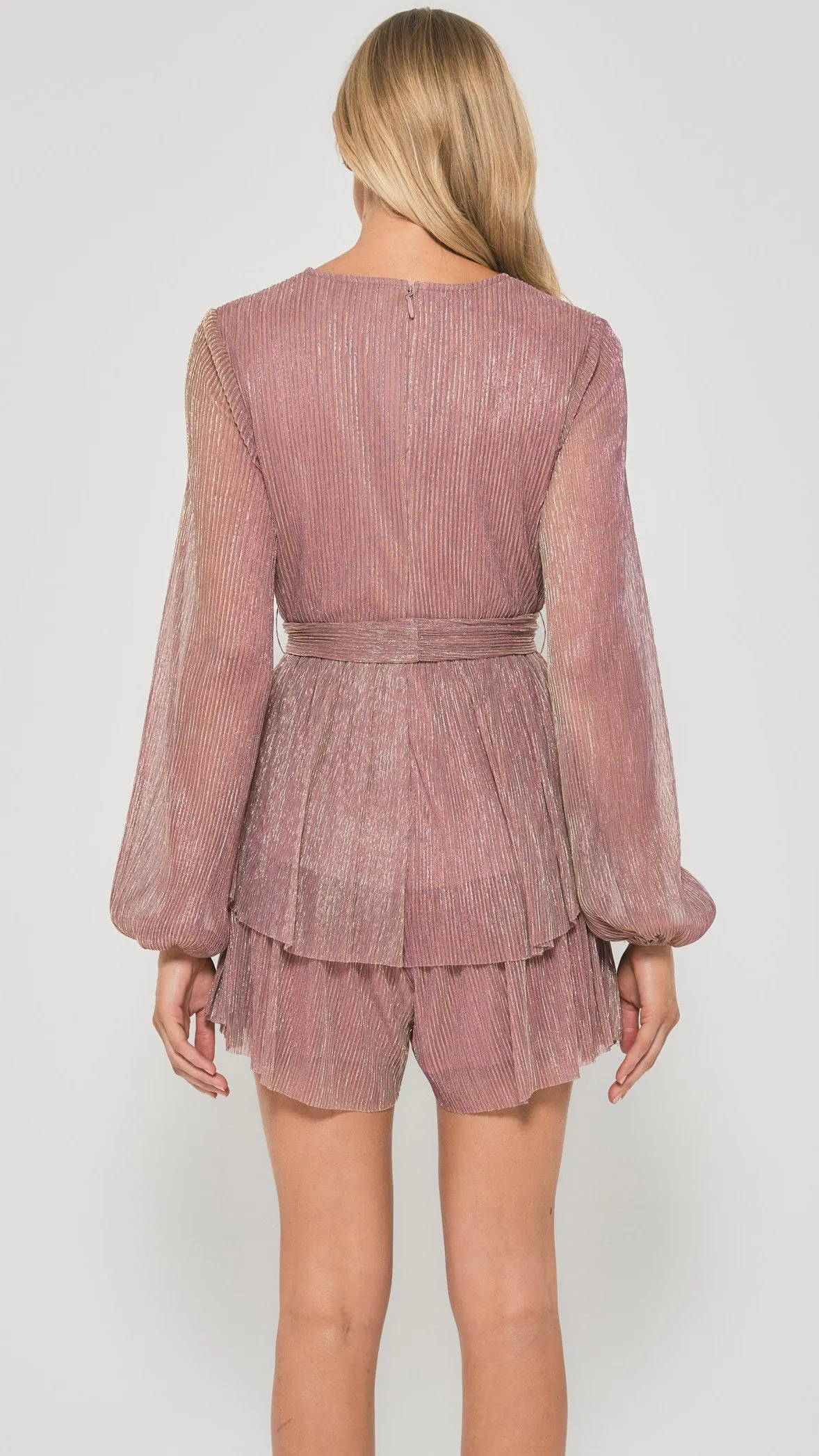 The Golden Glow Plissé Playsuit