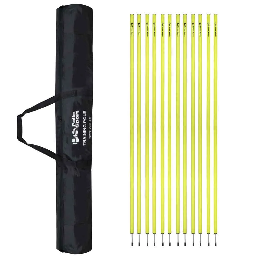 Training - Standard Training Poles - Set of 12, Fluorescent Yellow, 1.8 meters in height