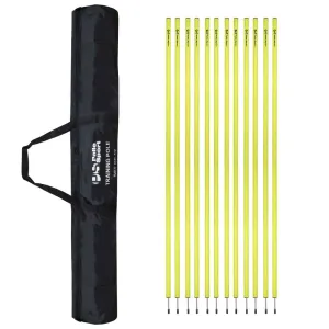 Training - Standard Training Poles - Set of 12, Fluorescent Yellow, 1.8 meters in height