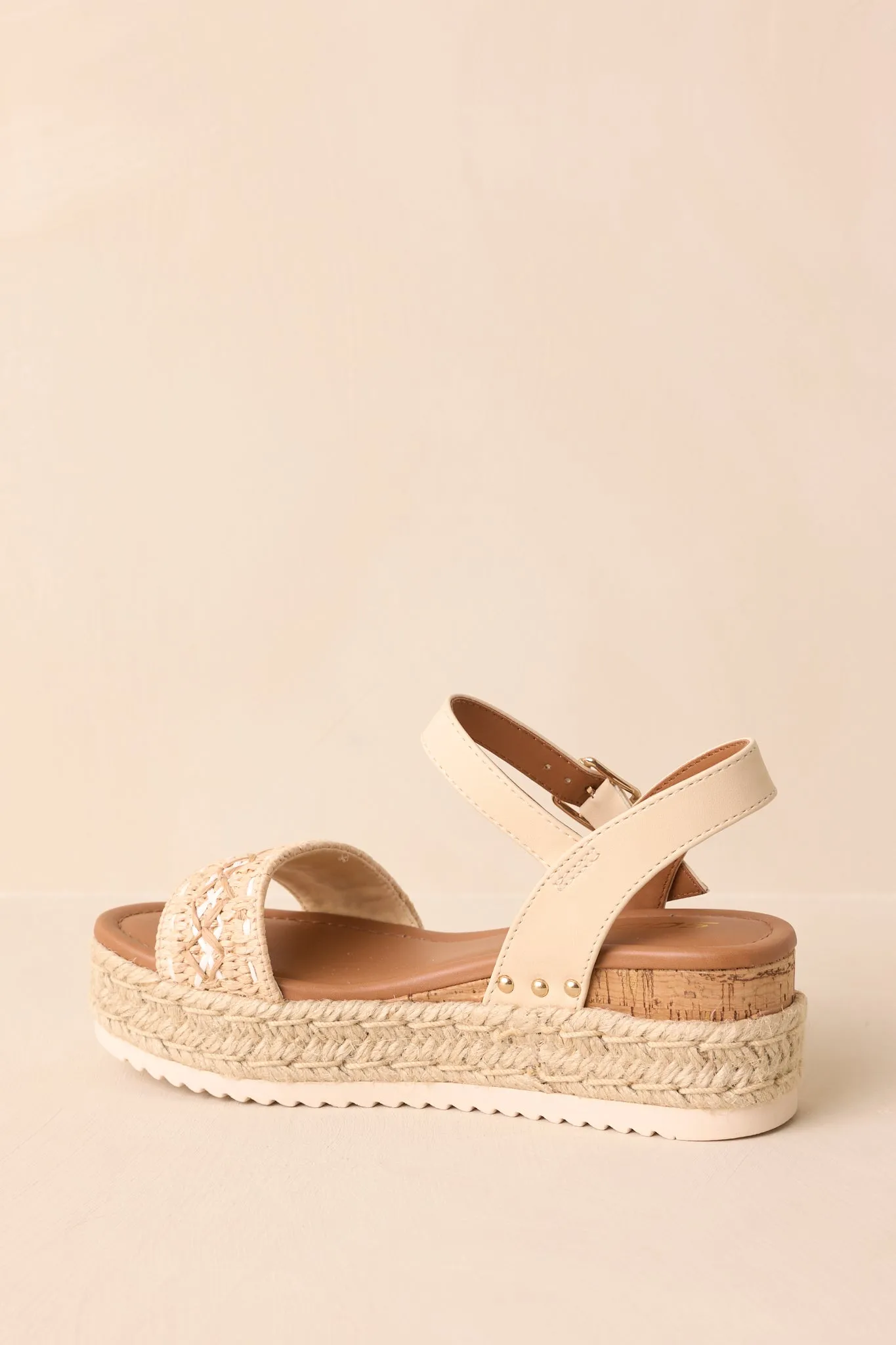 Try To Keep Up Natural Espadrille Platform Sandals