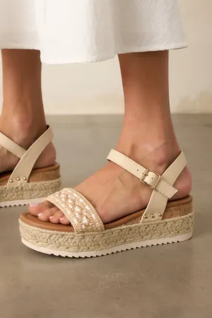Try To Keep Up Natural Espadrille Platform Sandals