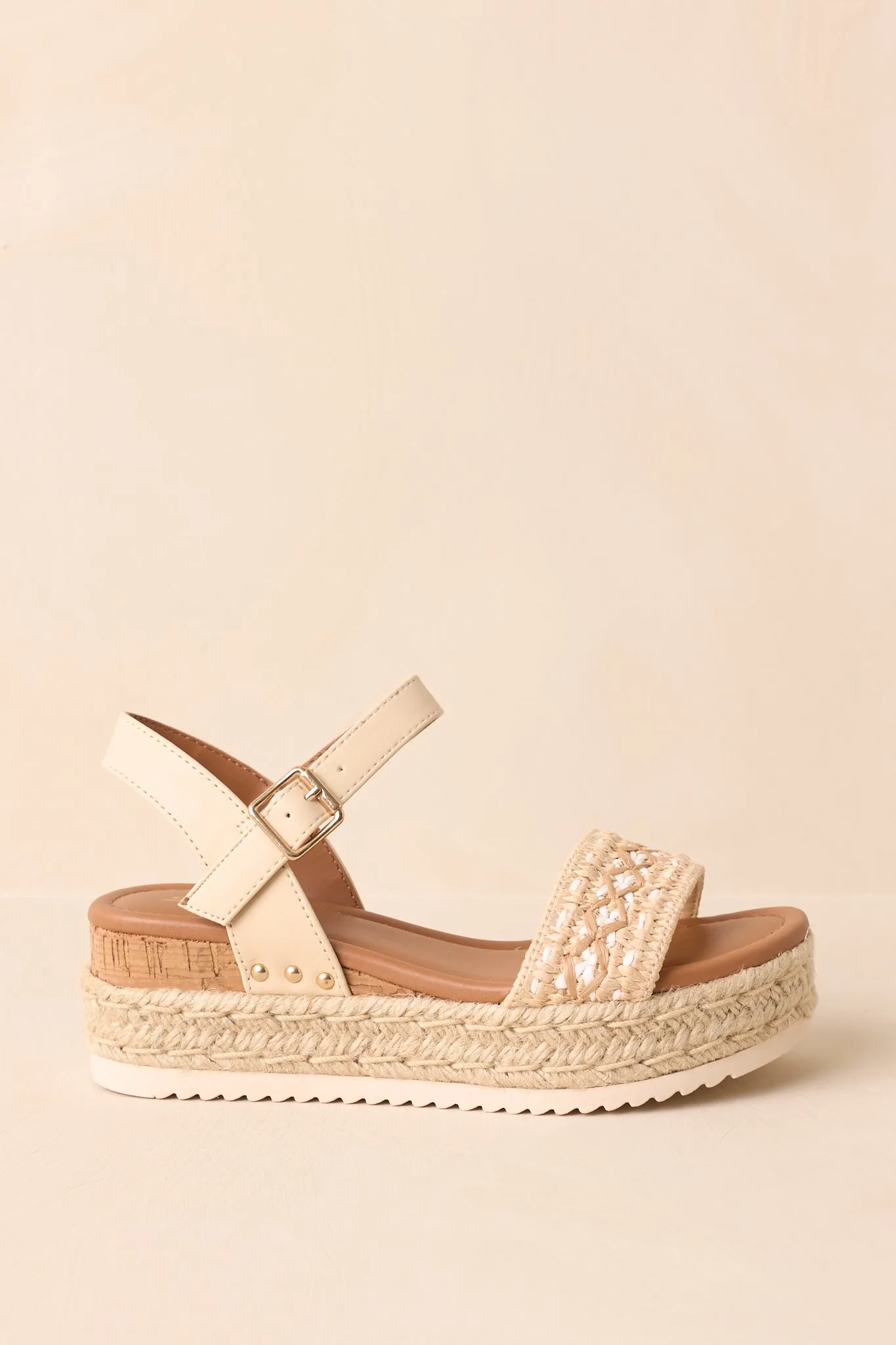 Try To Keep Up Natural Espadrille Platform Sandals