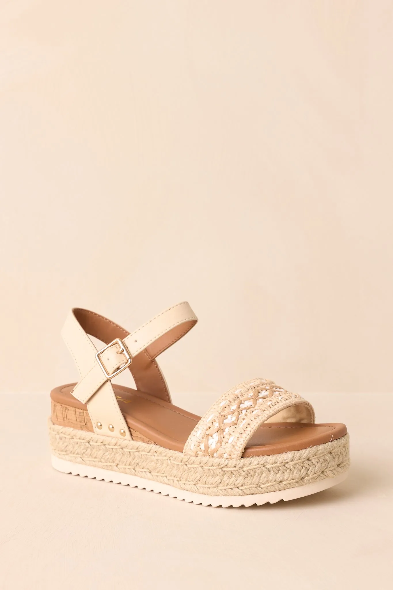 Try To Keep Up Natural Espadrille Platform Sandals