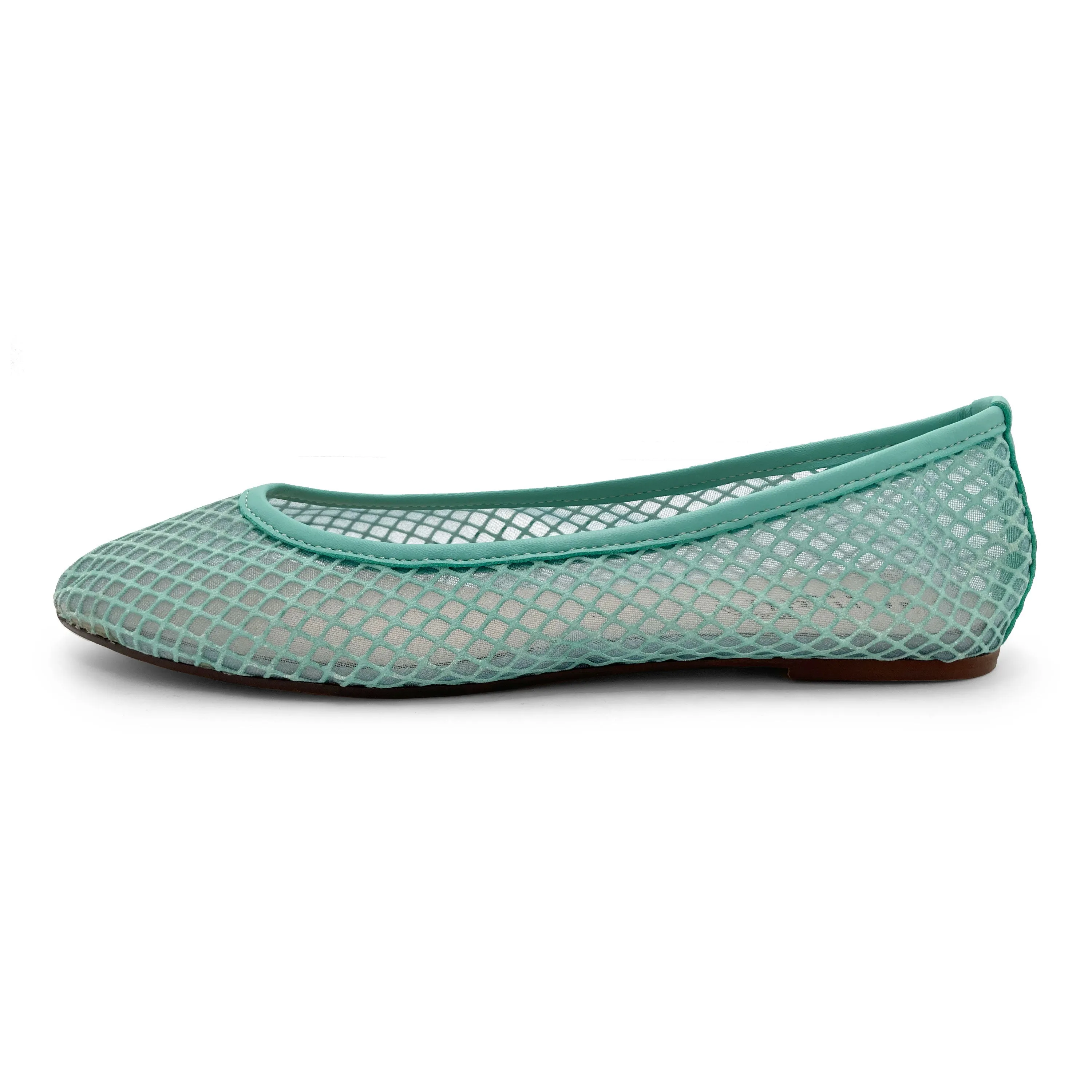 TT GO GREEN Collection - Aqua Transparent Mesh Ballet Flats in ECO Recycled Fabric