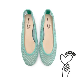 TT GO GREEN Collection - Aqua Transparent Mesh Ballet Flats in ECO Recycled Fabric