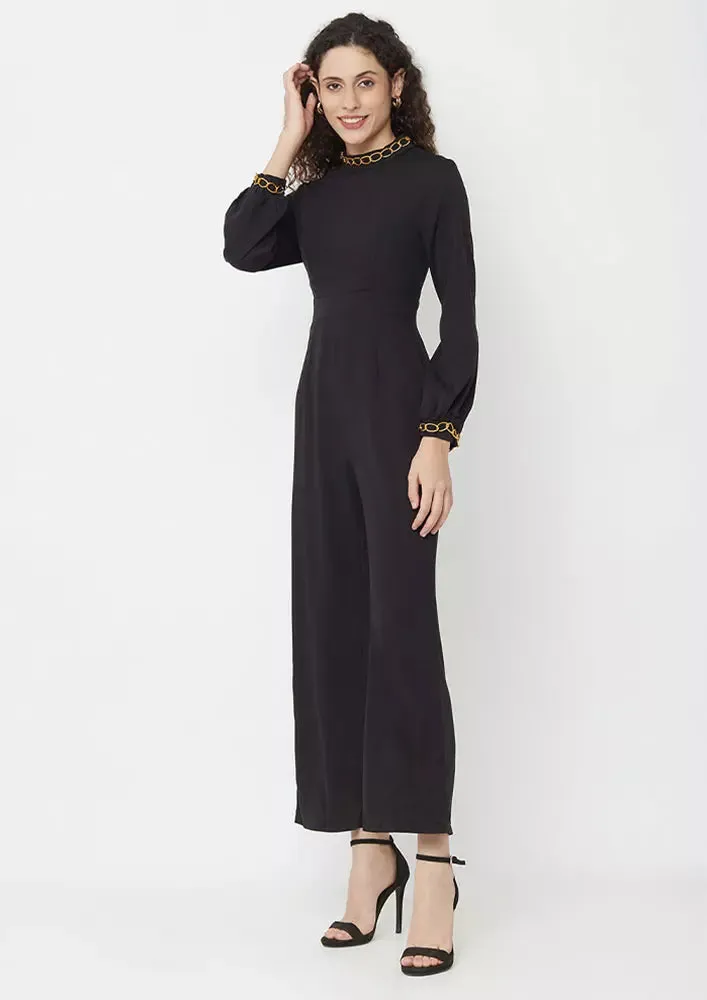 Turtleneck Long Sleeve Wide Leg Jumpsuit