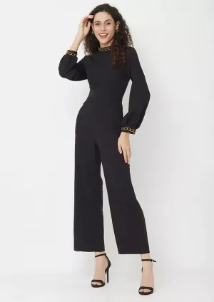 Turtleneck Long Sleeve Wide Leg Jumpsuit