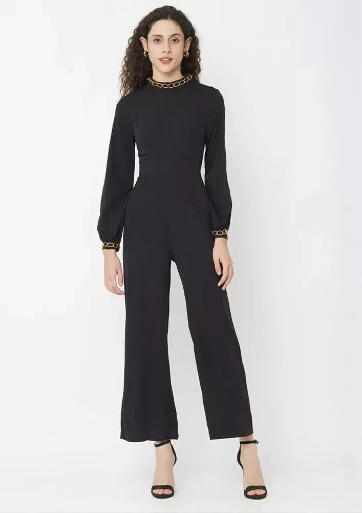 Turtleneck Long Sleeve Wide Leg Jumpsuit