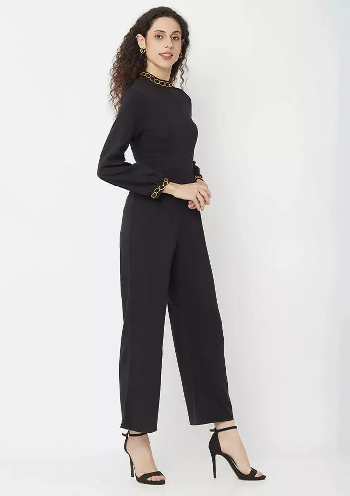 Turtleneck Long Sleeve Wide Leg Jumpsuit