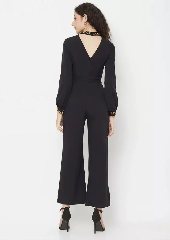 Turtleneck Long Sleeve Wide Leg Jumpsuit