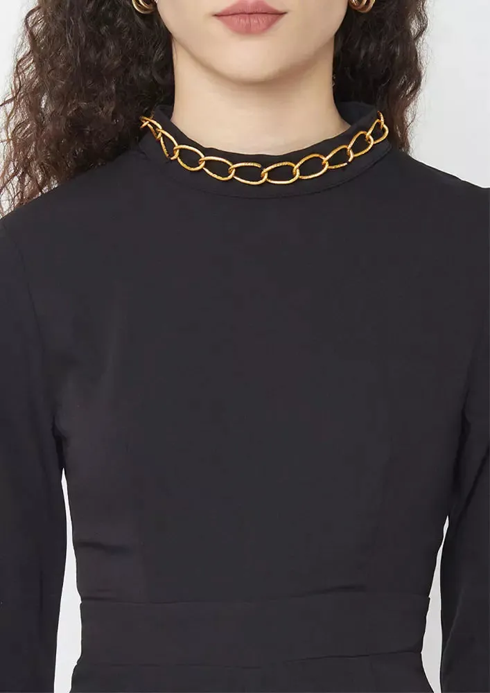 Turtleneck Long Sleeve Wide Leg Jumpsuit