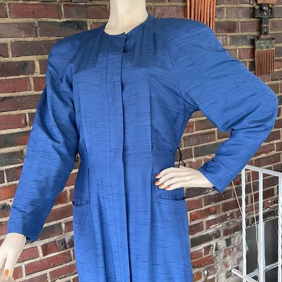 Vintage Tahari Blue Sleek Coat Dress