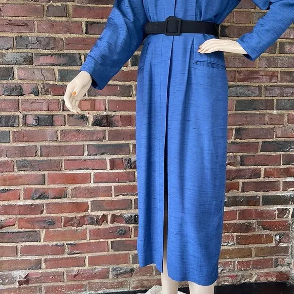 Vintage Tahari Blue Sleek Coat Dress