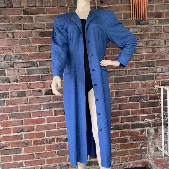 Vintage Tahari Blue Sleek Coat Dress