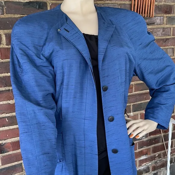 Vintage Tahari Blue Sleek Coat Dress