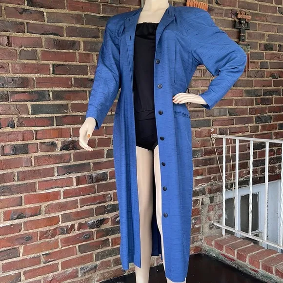 Vintage Tahari Blue Sleek Coat Dress