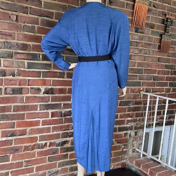 Vintage Tahari Blue Sleek Coat Dress