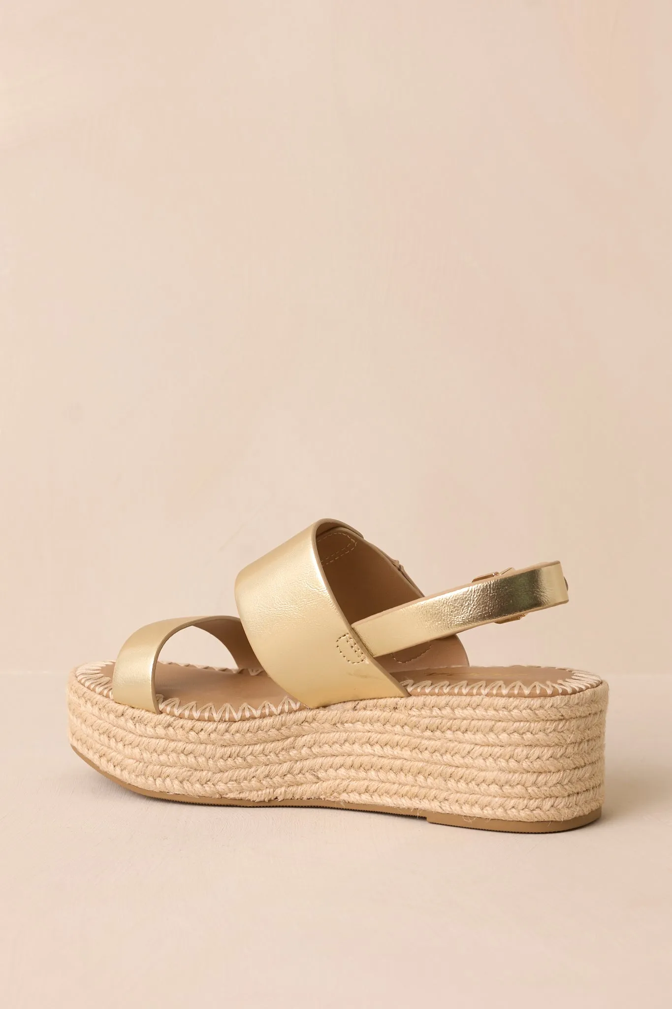 Warm Breeze Gold Espadrille Platform Sandals