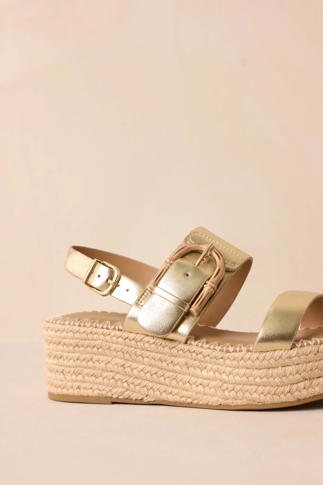 Warm Breeze Gold Espadrille Platform Sandals