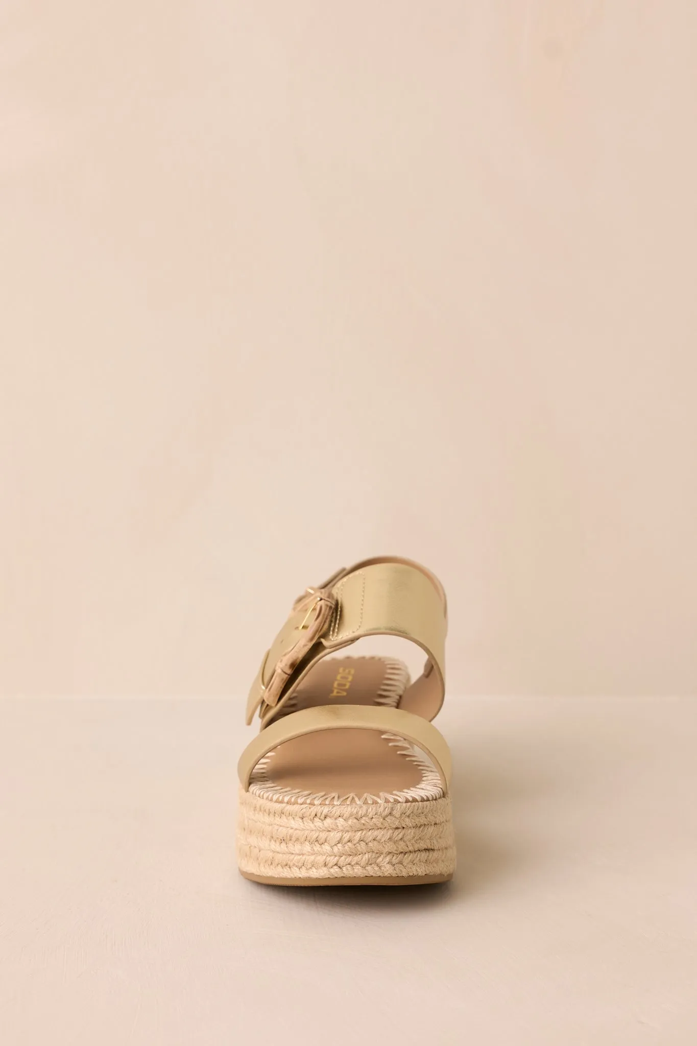 Warm Breeze Gold Espadrille Platform Sandals