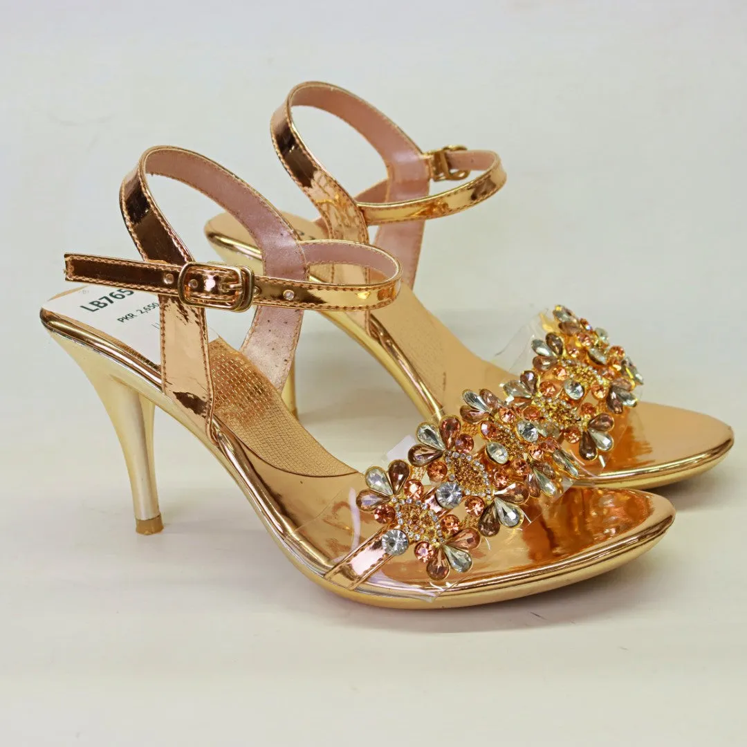 WOMEN HEELS GOLDEN