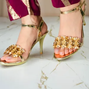 WOMEN HEELS GOLDEN