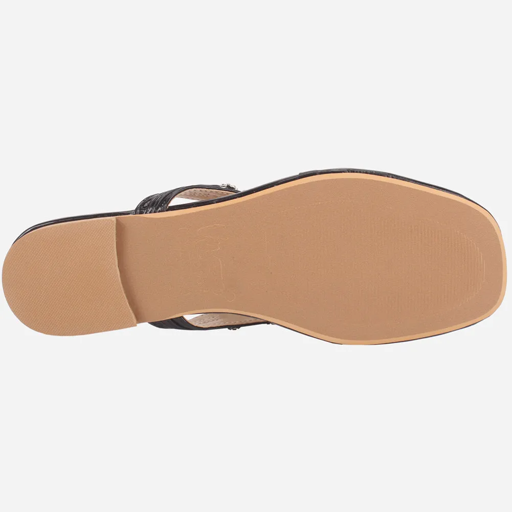 Womens "FARINA" Embellished V-Bar Summer Slippers