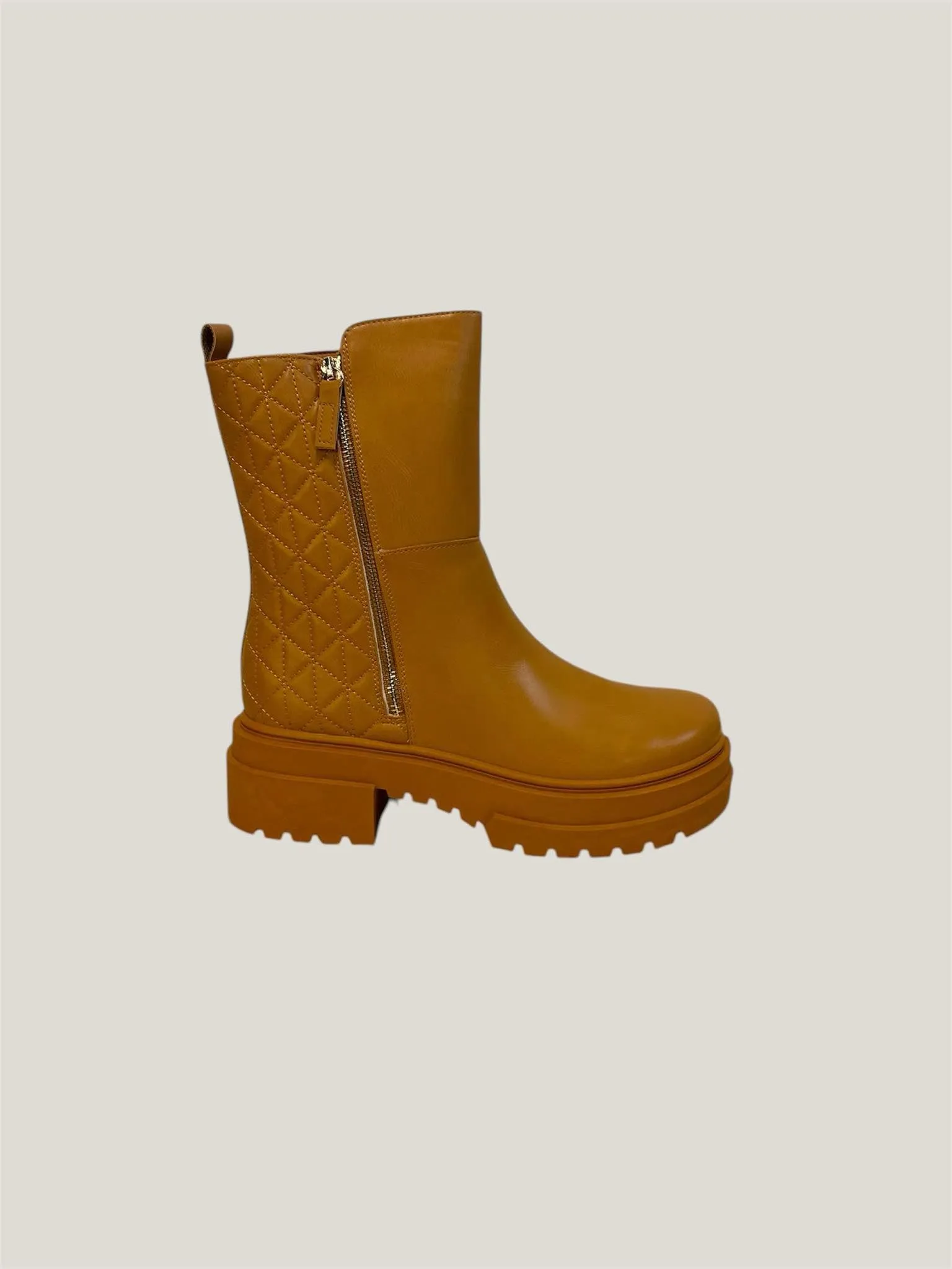 Women's Qupid Tarina-01 Quilted Zipper Combat Boots