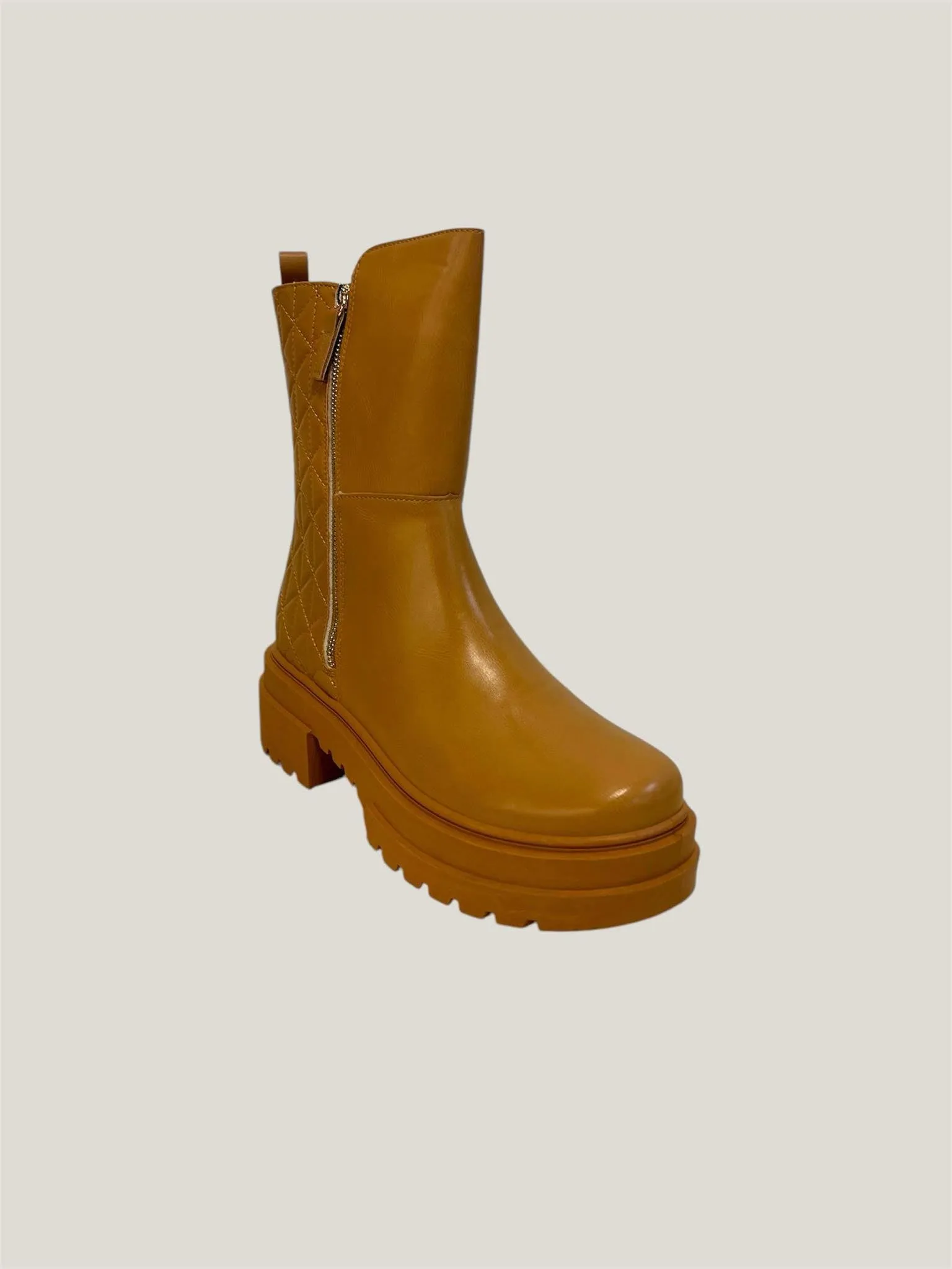 Women's Qupid Tarina-01 Quilted Zipper Combat Boots