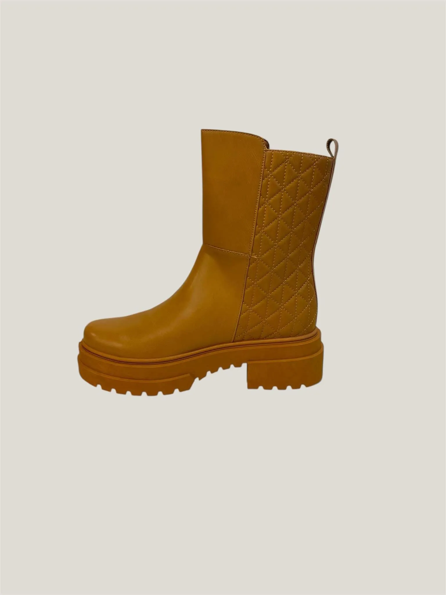 Women's Qupid Tarina-01 Quilted Zipper Combat Boots