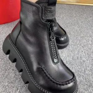 Women's Retro PU Leather Warm Short Boots