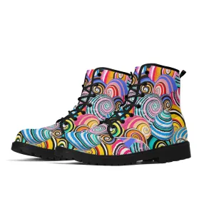 Womens Upgraded Black Outsole Leather Boots