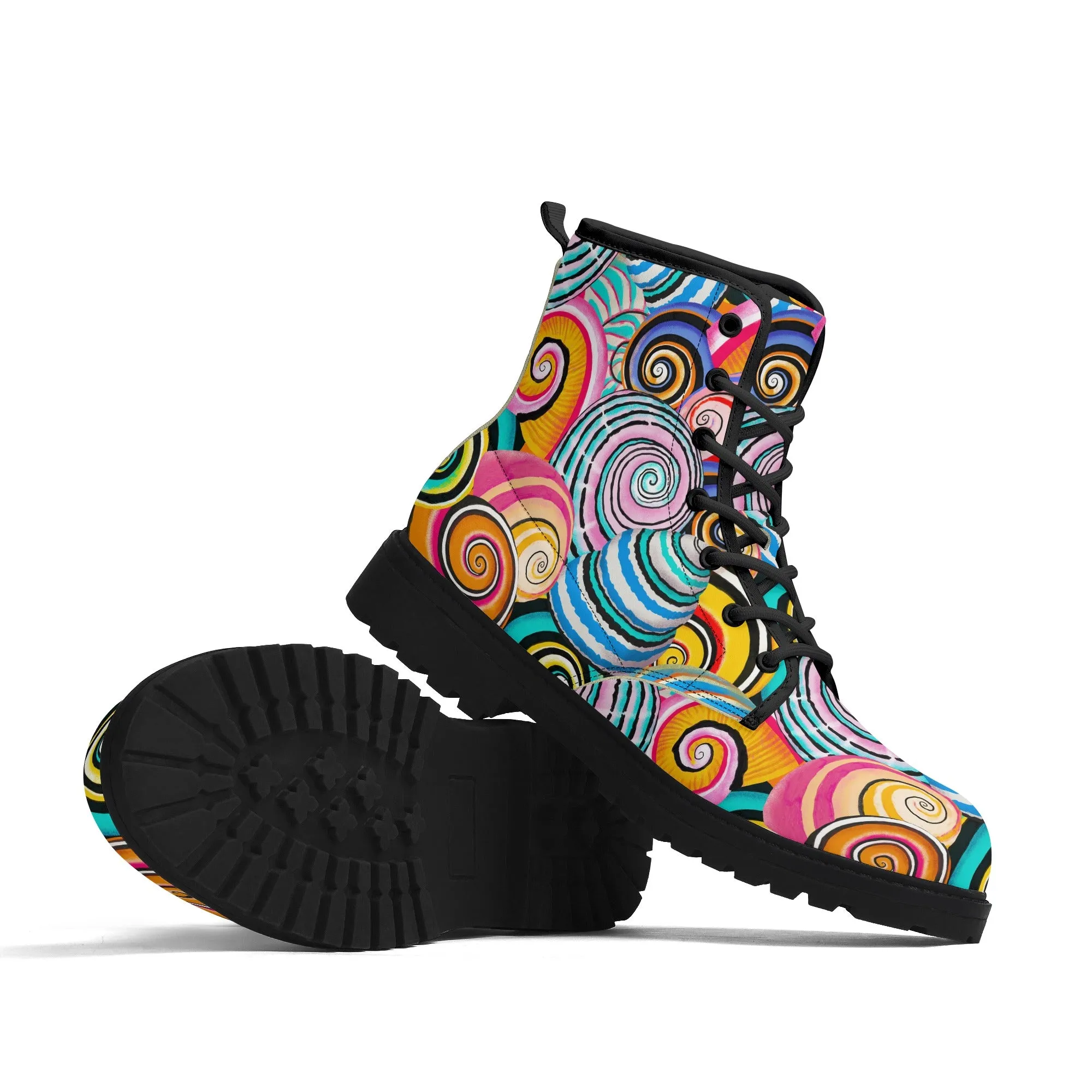 Womens Upgraded Black Outsole Leather Boots