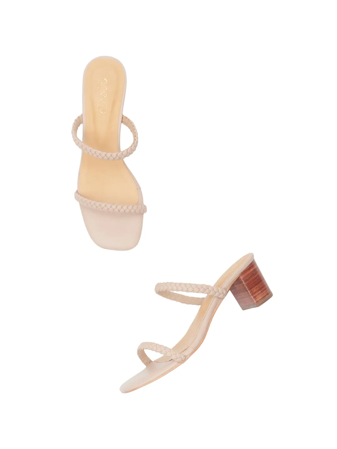 WOVEN DOUBLE STRAP HEELS
