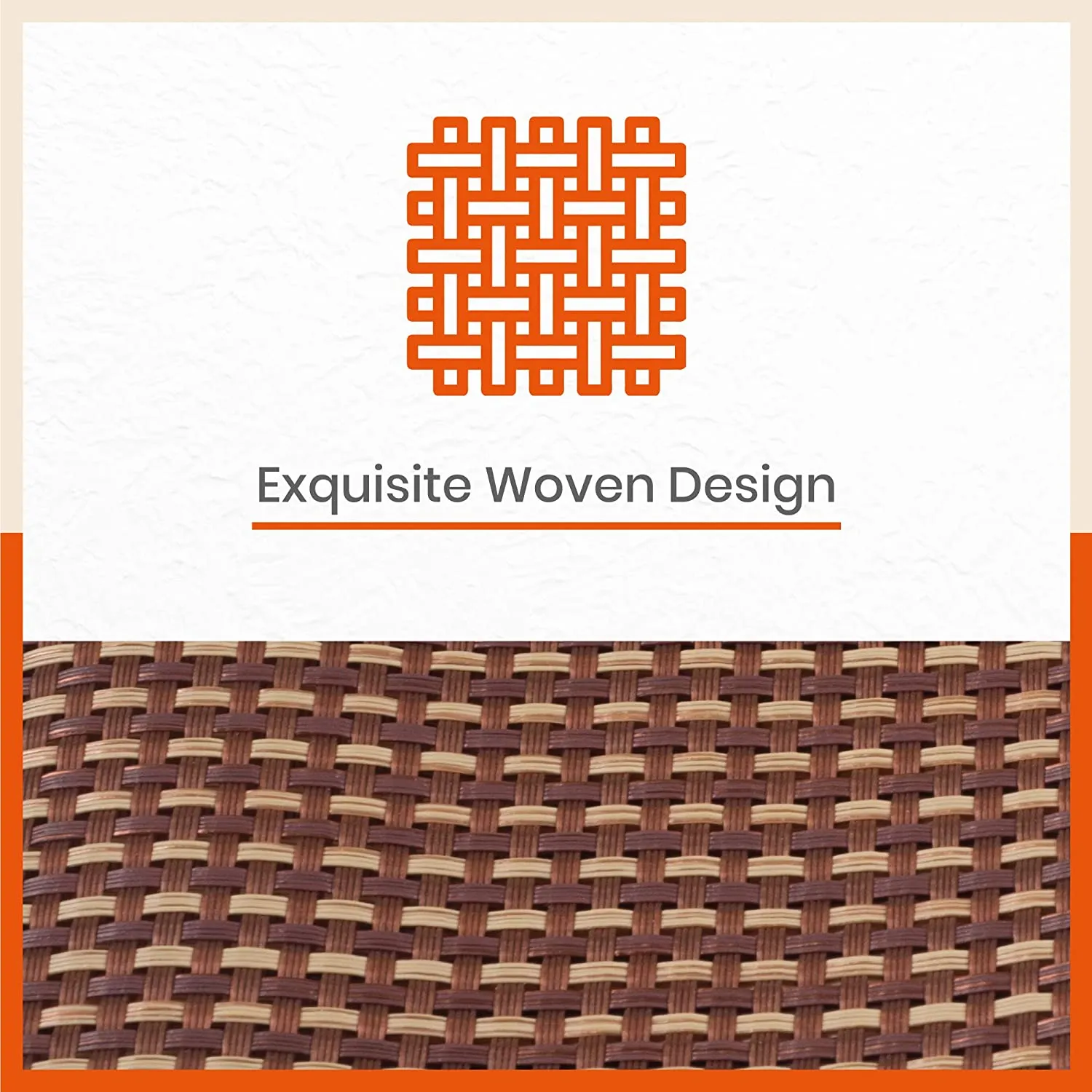 Woven PVC Table Mats / Placemats for Dining Table at Home (Earl - Set of 6)