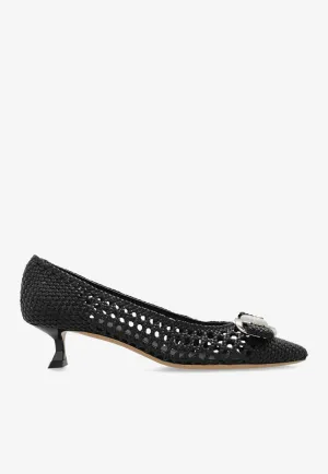 Zelma 40 Woven Leather Pumps